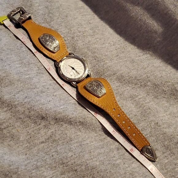 Giordano Replica Indian Head Coin‎ 1914 Watch Womens Concho Leather Band - Picture 7 of 12